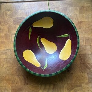 Tree Spirit Sherwood Forest Designs Pear Painted Wooden Bowl